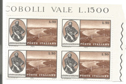 (REPUBBLICA ITALIANA) 1964, GIOVANNI DA VERRAZZANO - Quartina Nuova MNH - 1961-70: Nieuw/plakker