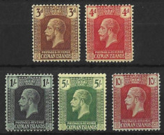 CAYMAN Is...KING GEORGE V..(1910-36..)..." 1921.."......MULTI-CA....SET OF 5.........MH. - Iles Caïmans