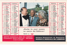 Calendarietto - Centro Nazionale - Amici Dei Lebrosi - Fondazione - Raoul Follereau - Bologna - Anno  1970 - Petit Format : 1961-70