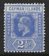 CAYMAN Is...KING GEORGE V...(1910-36..)....." 1912..".....2 & HALFd......SG44.....BRIGHT BLUE........MH.. - Kaimaninseln