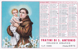 Calendarietto - Fratini Di S.antonio - Collegio Serafico - Viterbo - Orte - Anno 1967 - Petit Format : 1961-70