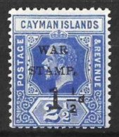 CAYMAN Is....KING GEORGE V..(1910-36.)..." 1917.."....WAR TAX.......SG53.....(CAT.VAL.£22.)........MH. - Cayman Islands