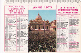 Calendarietto - Giornata Missionaria Mondiale - Anno 1973 - Tamaño Pequeño : 1971-80