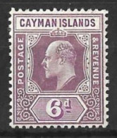 CAYMAN Is....KING EDWARD VII...(1901-10..).....6d.......SG30a....... ,MH. - Caimán (Islas)