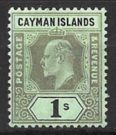 CAYMAN Is....KING EDWARD VII...(1901-10..)...." 1907..".....1/-.......SG31......(CAT.VAL.£9..)....... ,MH. - Kaimaninseln