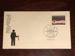 URUGUAY FDC COVER 1973 YEAR BLOOD DONATION DONORS HEALTH MEDICINE STAMPS - Uruguay