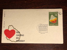 URUGUAY FDC COVER 1974 YEAR BLOOD CARDIOLOGY HEART HEALTH MEDICINE STAMPS - Uruguay
