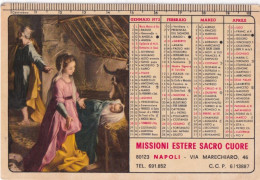 Calendarietto - Missioni Estere Sacro Cuore - Natività - Napoli - Anno 1973 - Petit Format : 1971-80