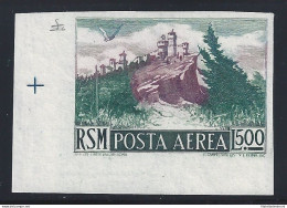 1950 SAN MARINO, Posta Aerea N. 91b Vedute MNH** NON DENTELLATO ADF - Errors, Freaks & Oddities (EFO)