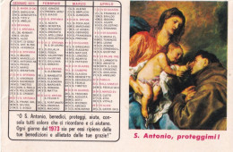 Calendarietto - Opera Il Pane Dis.antonio -opera Francescana Della Carità Convento S.croce - Bologna - Anno 1973 - Petit Format : 1971-80