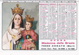 Calendarietto - Opera Madonna Delle Grazie - Corato - Bari - Anno 1970 - Formato Piccolo : 1961-70