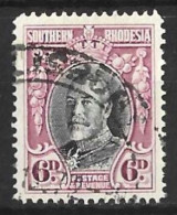 SOUTHERN RHODESIA...KING GEORGE V..(1910-36..)...." 1931..".....6d.....SG20b.......P14......CDS, VFU..... - Südrhodesien (...-1964)