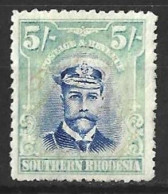 SOUTHERN RHODESIA...KING GEORGE V..(1910-36..).." 1924..".....5/-....ADMIRAL...CLEAN FISCAL ...REGUMED..... - Südrhodesien (...-1964)