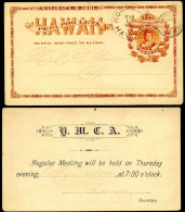 Hawaii Postal Card UX1 Honolulu YMCA Vf 1894 - Hawaï