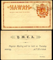 Hawaii Postal Card UX1 Honolulu YMCA Vf 1894 - Hawai