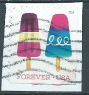VEREINIGTE STAATEN ETATS UNIS USA 2018 FROZEN TREATS:PINK AND BLUE POPSICLE&CURLICUE USED PAPER SN 5290 MI 5490 YT 5109 - Used Stamps