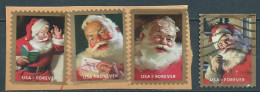 VERINIGTE STAATEN ETATS UNIS USA 2018 SPARKLING SANTA SET 4V. ON PAPER SC 5332-35 MI 5547-50 - Gebraucht