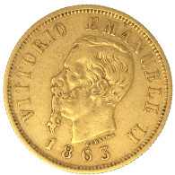 Italie-10 Lire Victor Emmanuel II 1863 Turin - 1861-1878 : Victor Emmanuel II