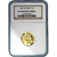 Monnaie Gradée NGC PF69 ULTRA CAMEO-Etats-Unis- 5 Dollars Commémorative Centenaire Statue De La Liberté 1986 - Otros & Sin Clasificación