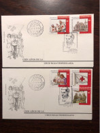 VENEZUELA FDC COVER 1995 YEAR RED CROSS HEALTH MEDICINE STAMPS - Venezuela