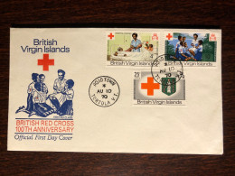 VIRGIN ISLANDS FDC COVER 1970 YEAR RED CROSS HEALTH MEDICINE STAMPS - British Virgin Islands