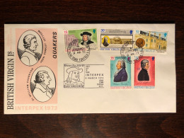 VIRGIN ISLANDS FDC COVER 1973 YEAR DOCTORS MEDICAL SOCIETY HEALTH MEDICINE STAMPS - British Virgin Islands