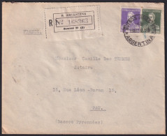 F-EX41405 ARGENTINA 1935 REGISTERED COVER TO FRANCE.   - Covers & Documents