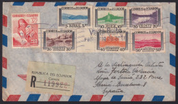 F-EX41282 ECUADOR 1960 REGISTERED AIR COVER QUITO TO SPAIN.   - Ecuador