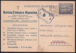 F-EX41276 ARGENTINA 1944 BRITISH CENSORSHIP RELIGION CARD TO – SPAIN.   - Other & Unclassified