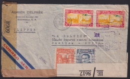 F-EX41235 GUATEMALA 1944 TRIPLE CENSOSHIP COVER TO SWITZERLAND VIA SPAIN - Salvador