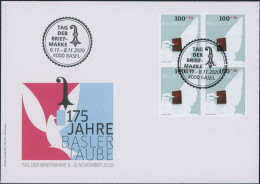 Suisse - 2020 - Tag Der Briefmarke • Basel - Viererblock - Brief U4 - Sonderstempel - Brieven En Documenten