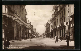 AK Belgrade, Rue Prince Michel, Strassenpartie  - Serbien