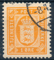 Denmark Danemark Danmark 1902: 1ø Orange Official XF Used, AFA TJ8 (DCDK00656) - Dienstzegels