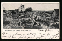 AK Ilsfeld, Brand 1904, Strassenpartie Mit Zerstörten Gebäuden  - Disasters
