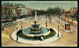 A69  FRANCE CPA VALENCE - FONTAINE MONUMENTALE ET BOULEVARD BANCEL - Colecciones Y Lotes