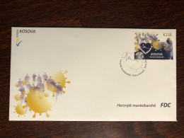 KOSOVO FDC COVER 2021 YEAR COVID HEALTH MEDICINE STAMPS - Kosovo