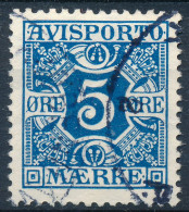 Denmark Danemark Danmark 1914: 5ø Blue Avisporto Stamp, F-VF Used, AFA AP12 (DCDK00666) - Oblitérés