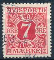 Denmark Danemark Danmark 1914: 7ø Carmine Avisporto Stamp, F-VF Used, AFA AP13 (DCDK00667) - Gebraucht