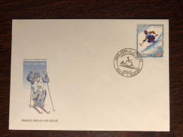 LATVIA FDC COVER 2002 YEAR PARALYMPIC DISABLED SPORTS HEALTH MEDICINE STAMPS - Letonia