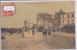 COURBEVOIE- RAMPE DU PONT- CARTE COLORISEE ET TOILEE - Courbevoie