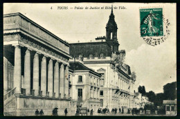 A69  FRANCE CPA TOURS - PALAIS DE JUSTICE ET HOTEL DE VILLE - Colecciones Y Lotes