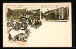 Lithographie Schlangenbad, Victoria Hotel, Villa Waldheim Und Villa Hainburg  - Schlangenbad