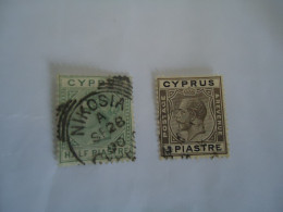 CYPRUS USED  STAMPS 2 KINGS UWEEN  WITH POSTMARK NICOSIA 1890 - Otros & Sin Clasificación