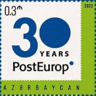 Azerbaijan 2023 PostEurop 30 Years 1 Stamp - Azerbaiján