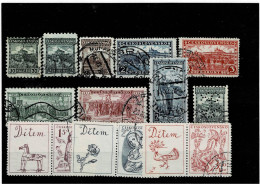 CECOSLOVACCHIA ,12 Pezzi Usati ,di Cui 1 PERFIN ,qualita Ottima - Used Stamps