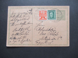 Tschechien CSR 1923 Ganzsache Mit 2x Zusatzfrankatur Stempel Vojtanov Voitersreuth  - Mitweida / Sudetenland - Ansichtskarten