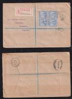 Trinidad 1922 Registered Cover To CHESHIRE England - Trinité & Tobago (...-1961)