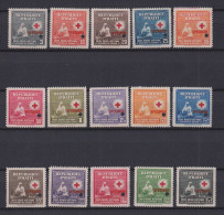 Haiti 15 Stamps Ex. Mi# 318-34 ** MNH SPECIMEN Red Cross 1945 - Haití