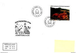 229 - 64 - Enveloppe TAAF St Paul Amsterdam - Cachet Midwinter 2009 - Timbre Carnet De Voyage - Bases Antarctiques