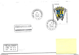 229 - 71 - Enveloppe TAAF Kerguelen - Cachet Rayonnement Cosmique - Timbre Carnet De Voyage 2006 - Research Stations